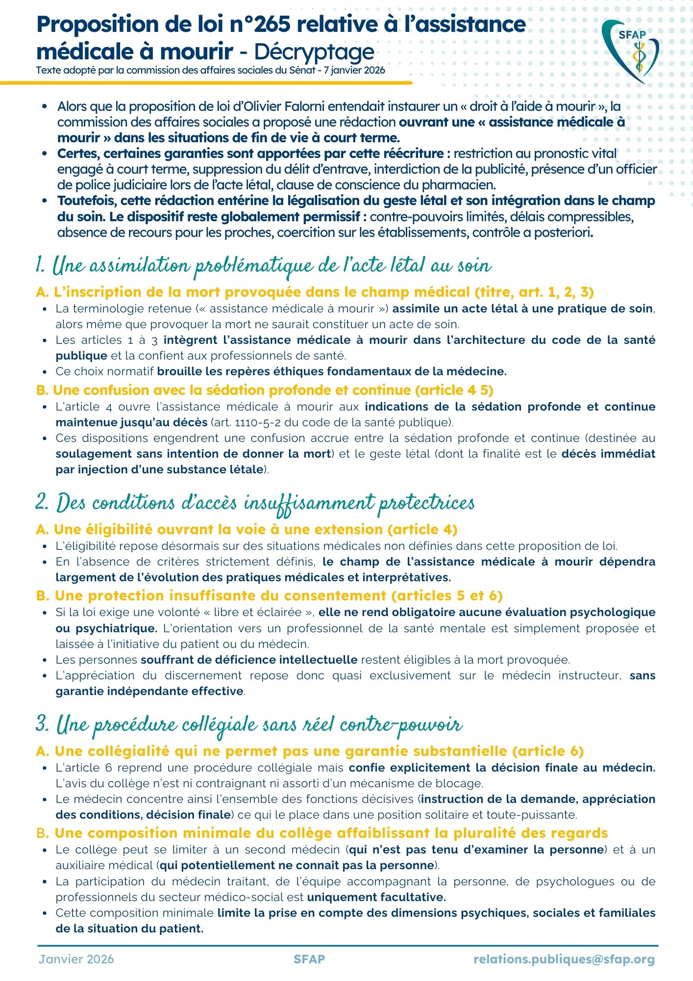 Synthèse et décryptage de la PPL relative à l'assistance médicale à mourir